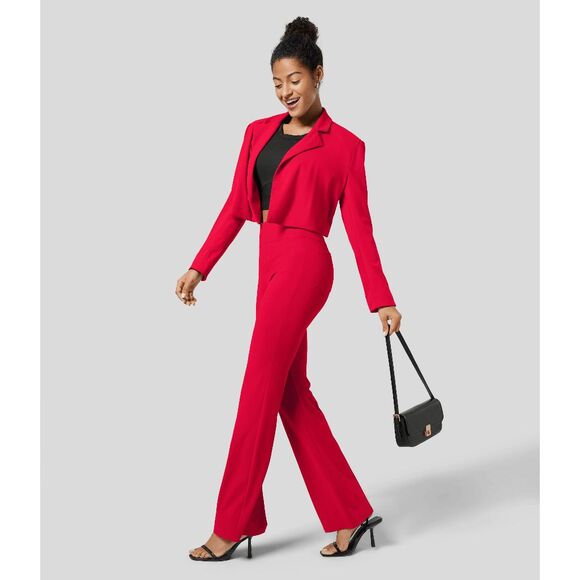 NWT HALARA Flex SculptKnit High Waisted Pocket Work Red Pants SIZE M Petite - Picture 5 of 10